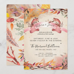 Faire-part de mariage soir uniquement Renards vint