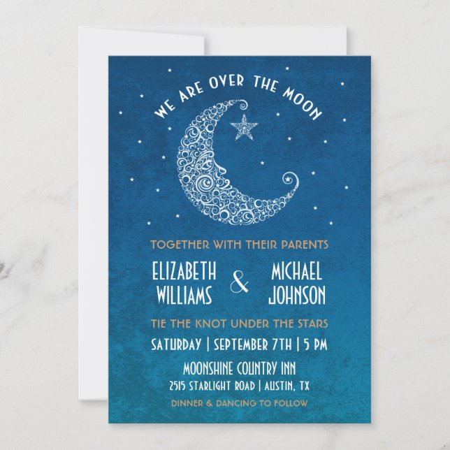 Faire-Part de Mariage Sous la Lune (Devant)