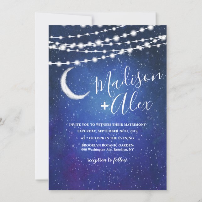 Faire-Part de Mariage Sous les Étoiles (Devant)