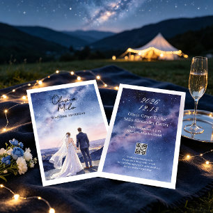 Faire-part de mariage sous un ciel étoilé