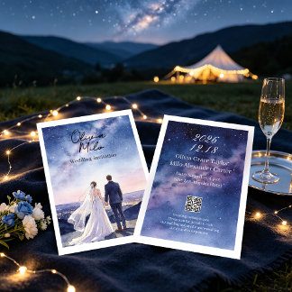 Faire-part de mariage sous un ciel étoilé