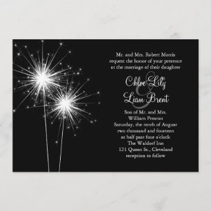 Faire-part de mariage Sparkler (noir)