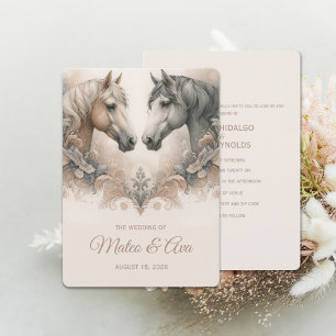 Faire-part de mariage spécial amour pour les cheva