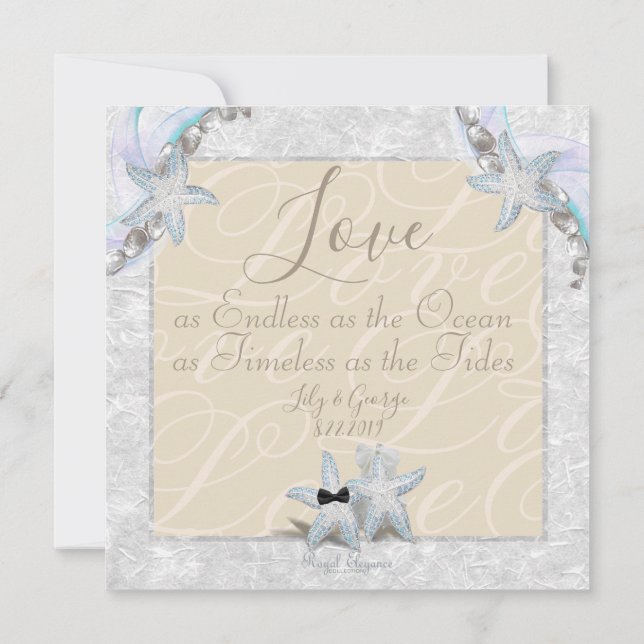 Faire-part de mariage Starfish (Dos)