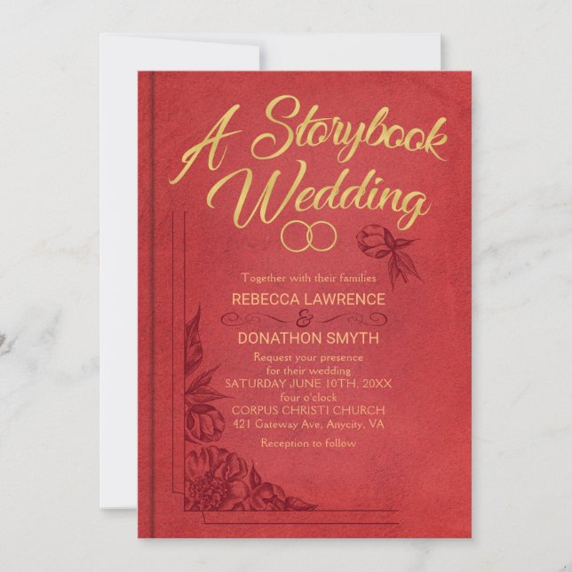 Faire-part de mariage Storybook (Devant)