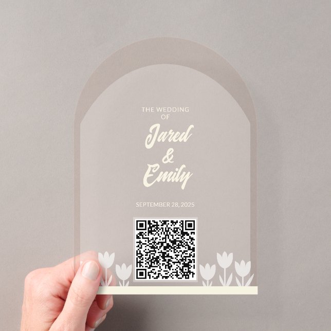 Faire-part de mariage Style Arche avec Code QR (In situ (ordinateur de poche))