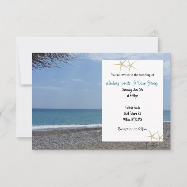 Faire-Part de Mariage Style Plage (Devant)