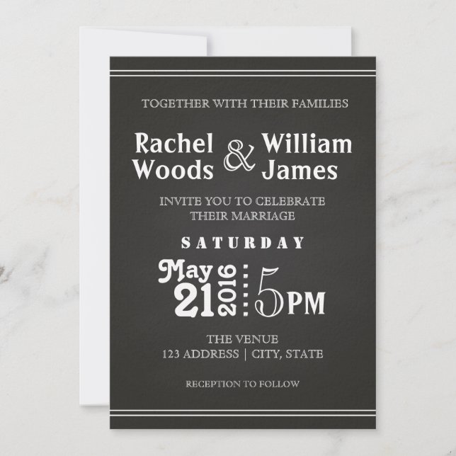 Faire-part de mariage subtil du tableau | (Devant)