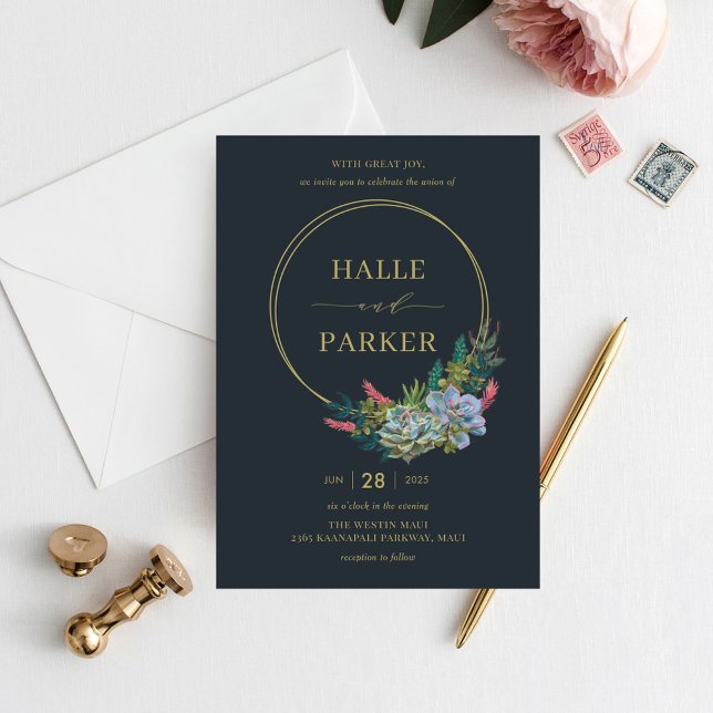 Faire-part de mariage succulents modernes (Créateur téléchargé)