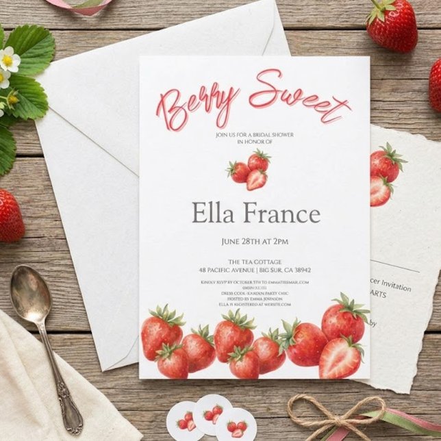 Faire-part de mariage sucré à la fraise (Créateur téléchargé)
