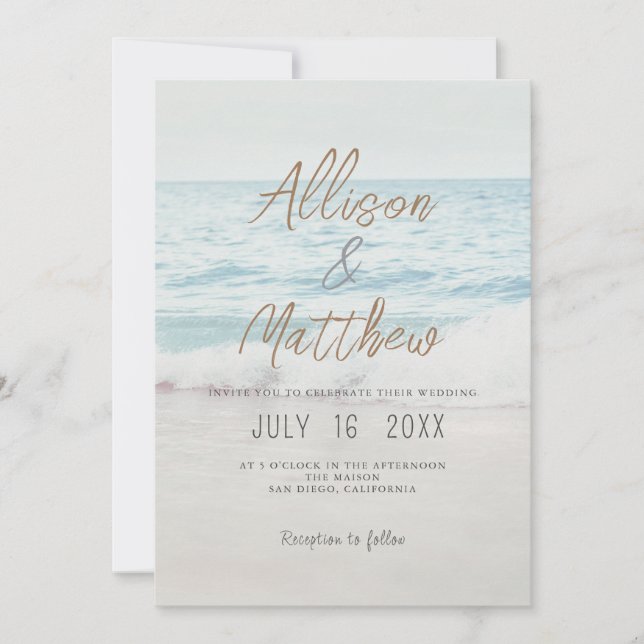 Faire-part de mariage sur la plage Mariage au bord (Devant)
