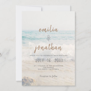 Faire-part de mariage sur la plage Mariage au bord