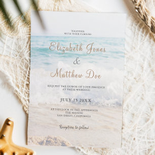 Faire-part de mariage sur la plage Mariage au bord