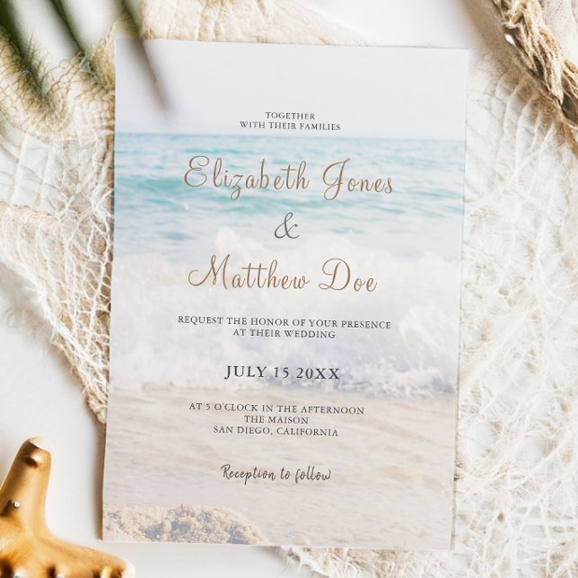 Faire-part de mariage sur la plage Mariage au bord (Créateur téléchargé)