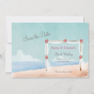 Faire-part de mariage sur la plage "Save the Date"