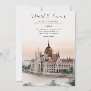 Faire-part de mariage sur la skyline de Budapest H