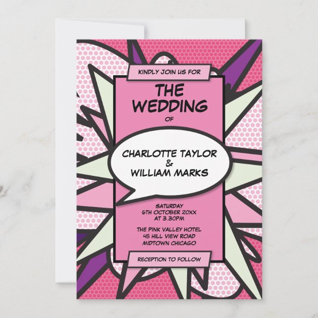 Faire-part de mariage sur le thème de la bande des (Devant)