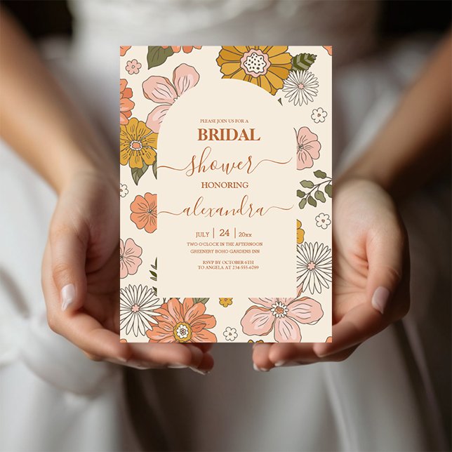 Faire-part de mariage sur le thème Rétro Groovy de (Créateur téléchargé)