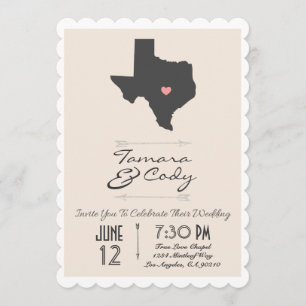 Faire-part de mariage Tan Beige Texas
