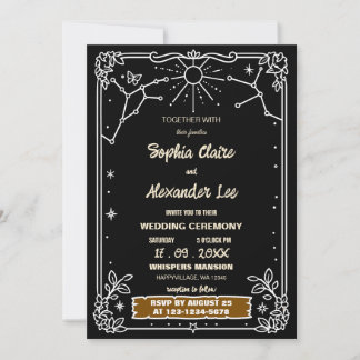 Faire-part de mariage Tarot d'amour de squelette