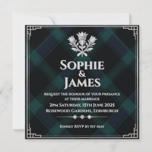 Faire-part de mariage Tartan Black Watch   Écossai