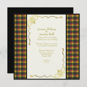 Faire-part de mariage Tartan moderne de Buchanan