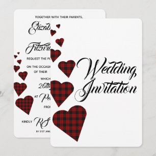 Faire-part de mariage Tartan rouge