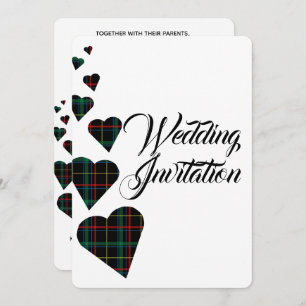 Faire-part de mariage Tartan vert