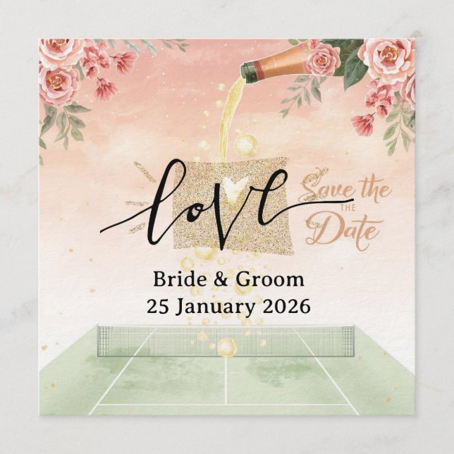 Faire-part de mariage Tennis à réserver  (Devant)