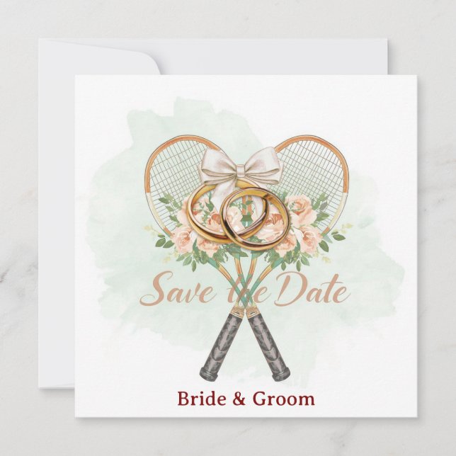 Faire-part de mariage Tennis Save the date  (Devant)