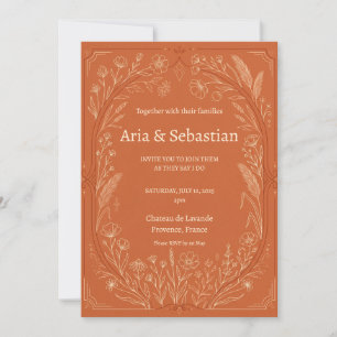 Faire-part de mariage Terracotta Paisley