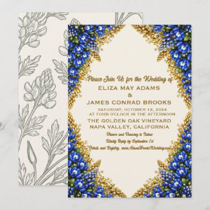 Faire-part de mariage Texas Bluebonnet