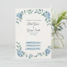 Faire-part de mariage The Blue Bloom Dusty Hydrang