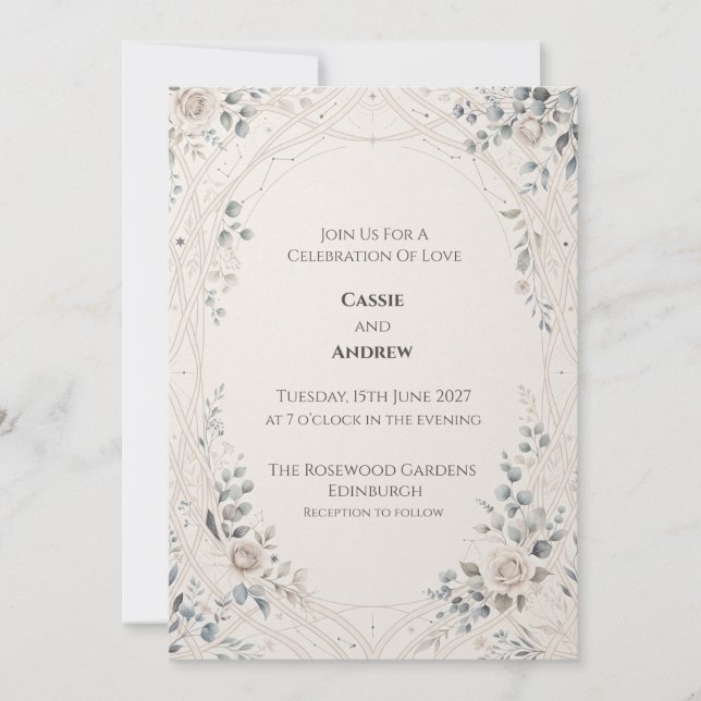 Faire-part de mariage Thistle celtique (Devant)
