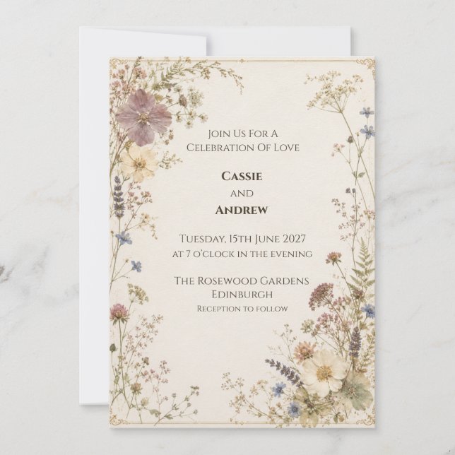 Faire-part de mariage Thistle celtique (Devant)