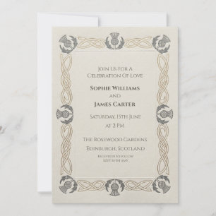 Faire-part de mariage Thistle celtique vintage