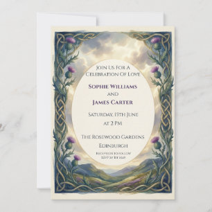 Faire-part de mariage Thistle Celtique Violet