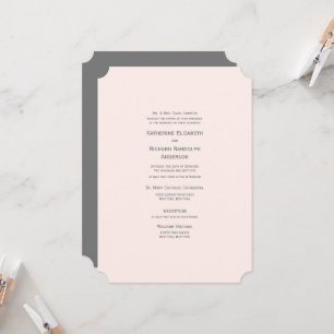Faire-part de mariage Ticket Rose Élégant et Forme