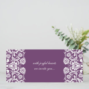 Faire-part de mariage Tourbillons de Damas prune p