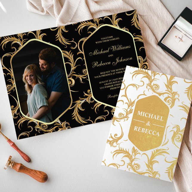 Faire-part de mariage tourbillons de papier d'alum (Créateur téléchargé)