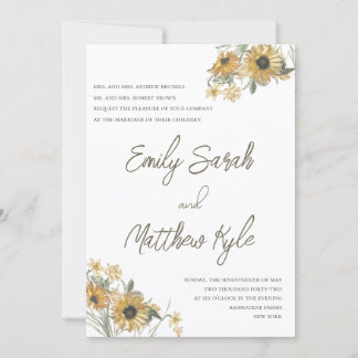 faire-part de mariage tournesol