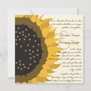 Faire-part de mariage Tournesol Caprice Ivoire
