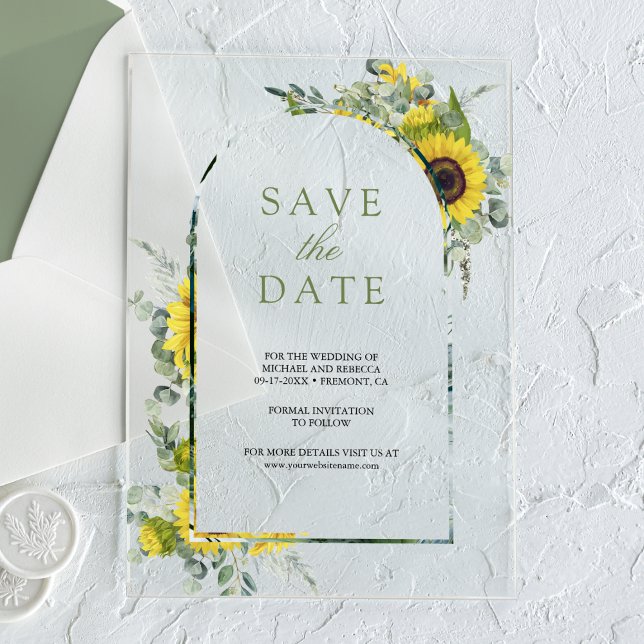 Faire-part de mariage Tournesol Eucalyptus (Créateur téléchargé)