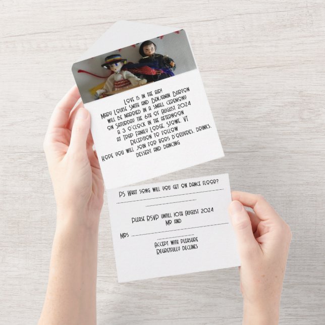 faire-part de mariage tout en un (Déchirure)