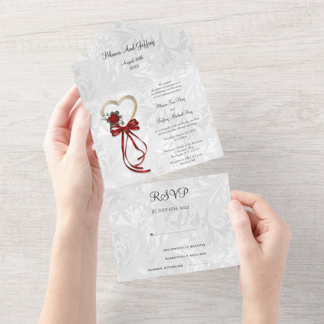 Faire-Part de Mariage Tout en Un (Déchirure)