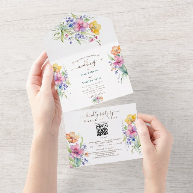 Faire-Part de Mariage Tout-en-Un (Déchirure)