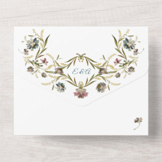Faire-part de mariage tout-en-un à vigne florale m