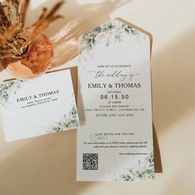 Faire-Part de Mariage Tout en Un au Minimalisme Eu (Créateur téléchargé)