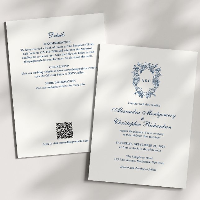 Faire-Part de Mariage Tout-en-Un au Style Régence  (Créateur téléchargé)