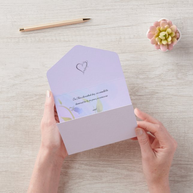 Faire-part de mariage tout-en-un Blue Bells (Vidéo)